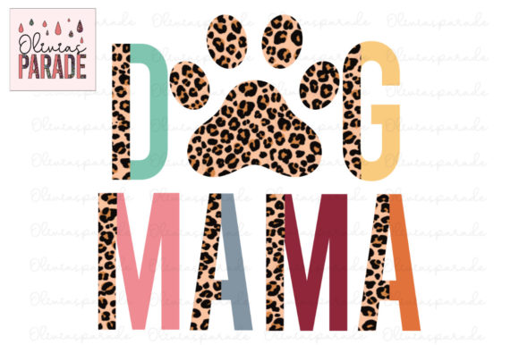 Dog Mama Half Leopard Rainbow Clipart: Bold & Playful Design