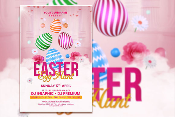 Modern Easter Egg Hunt Poster Template: A Designer's Editable PSD Solution